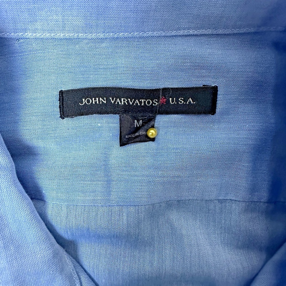 John Varvatos Womens Medium Blue Cotton‎ Minimalist Chic Shirt Roll Tab Sleeves - Picture 3 of 13